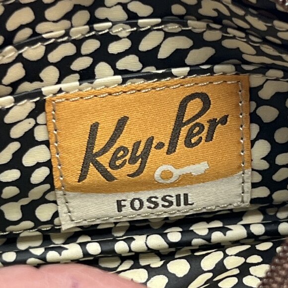 Fossil Wristlet Wallet Key Per Floral Coated Canvas Retro Geometric Print - Picture 8 of 8